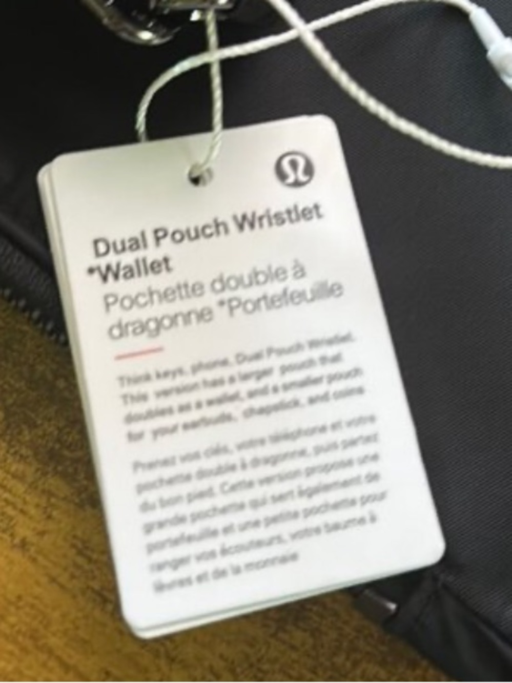 Lululemon athletica Dual Pouch Wristlet black bag purse gym keychain - Picture 4 of 6